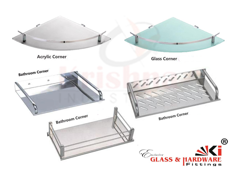 Acrylic Glass SS Aluminim Cornner Bathroom Accessories