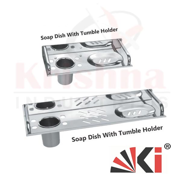 Soap Dish with Tumbler Holder - Shalf Rack Wall Mounted