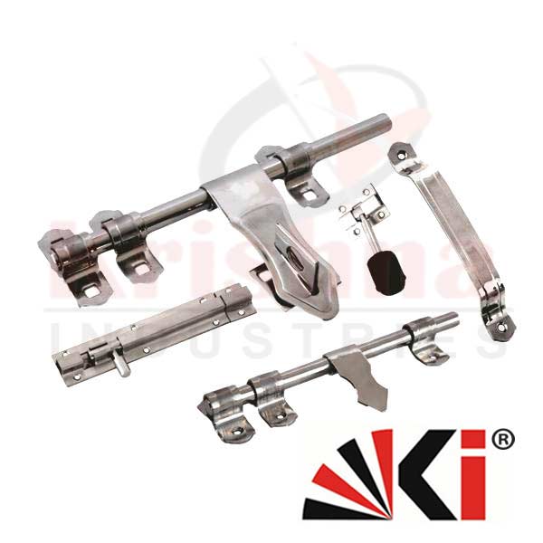 Hardware SS Aldrop Handle with Tower Bolt - Door Stopper - Door Kit Manufacturer - Exporters Rajkot