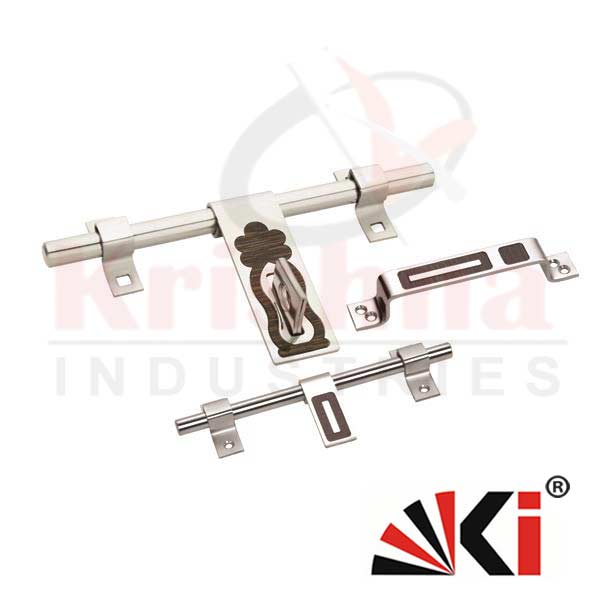 SS Aldrop Door Pull Handle with Door Stopper and Tower Bolt Hardware Door Fitting Manufacturer Rajkot